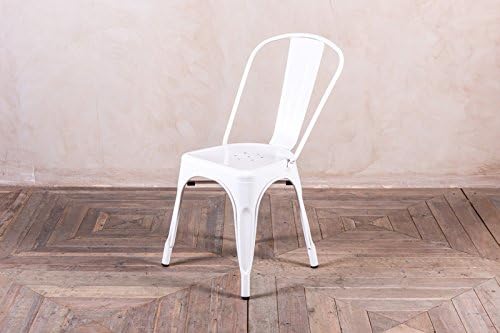 TOLIX STYLE STACKING CHAIR IN WHITE