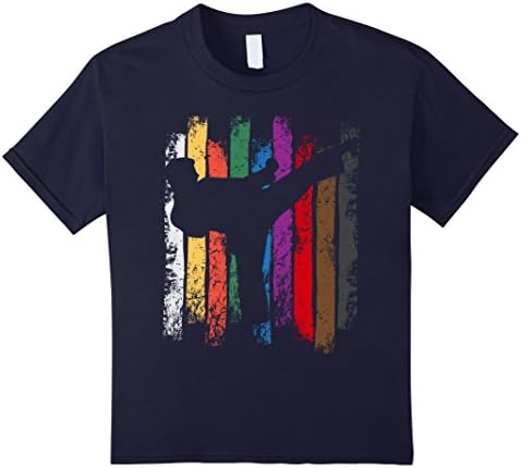 Kids Karate Belt Colors Silhouette Shirt 10 Navy