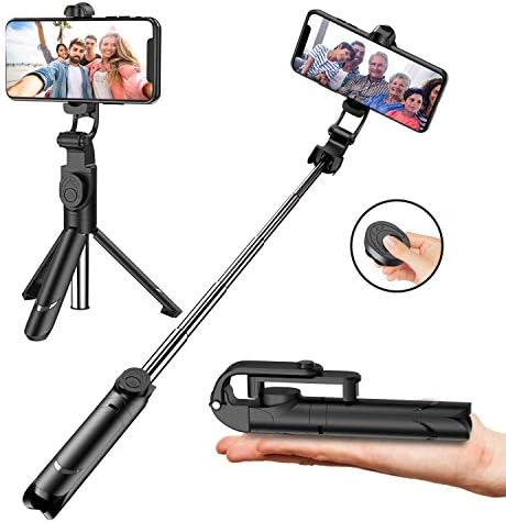 Selfie Stick, 2 in 1 Extendable Selfie Stick Tripod Wireless Remote Control Phone Stand for iPhone X/iPhone 8/8 Plus/iPhone 7/7 Plus/iPhone 6 Plus, Galaxy S9/S9 Plus/S8/S8 Plus/S7/Note 8, Huawei, More