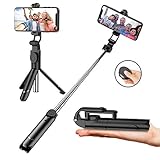 Selfie Stick, 2 in 1 Extendable Selfie Stick Tripod Wireless Remote Control Phone Stand for iPhone X/iPhone 8/8 Plus/iPhone 7/7 Plus/iPhone 6 Plus, Galaxy S9/S9 Plus/S8/S8 Plus/S7/Note 8, Huawei, More