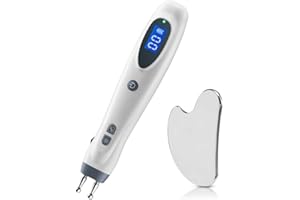 DR.REHABI Electronic Acupuncture Pen Electric Acupuncture Massage Pen Rechargeable 2 Pulses 2 Head Meridian Energy Healing Device for Pain Relief Muscles Acupressure Therapy+Gua Sha Facial Tools