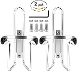 REEHUT Bike Water Bottle Cages (2-Pack), Lightweight Aluminum Alloy Bicycle Water Bottle Holder Brackets for Outdoor Activities - Silver