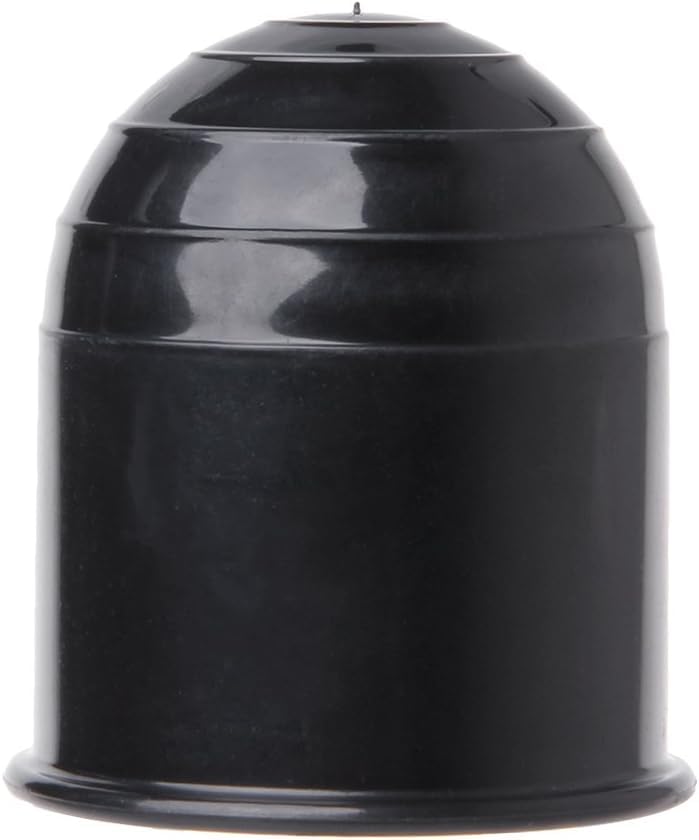 Black Universal Auto Tow Bar Ball Cover Cap Hitch Caravan Trailer Towball Protect Car Registration Plate Holders (50 mm)