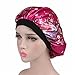 Qhome Luxury Wide Band Satin Bonnet Cap Comfortable Night Sleep Hat Hair Loss Cap