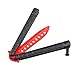 FECEDY 2pcs Red Black Practice Tool Stainless Steel Chain pattern Trainer with Spring Latch for CS GO Training,No sharp,No blade