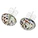 Glass Of Venice Murano Glass Button Stud Earrings - Silver Multicolor Confetti
