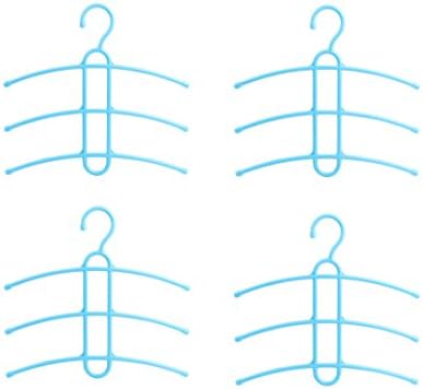 OWNFUN 3 Tier Blouse Fishbone Hangers, Space Saving Closet Hangers,Set of 4