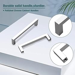 GOBEKOR 5 Pack Polished Chrome Cabinet Pulls Solid