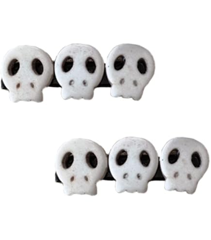 Halloween-Haarspangen Mit Totenkopf-Schmetterlingen – 2-teilig, Weiß, Für Gruselig-süße Styles