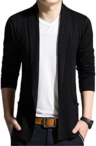 チーアンtiann メンズ カーディガン 羽織 襟付き ニットカーディガン カーデ ストレッチ コットン 着回し ジャケット風