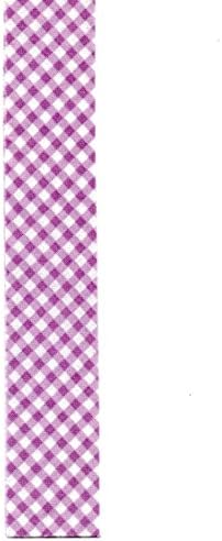 Bias Cotton Quilt Binding 1 1/4" Single Fold Lavender Check 3 Yards