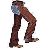 Weaver Leather Shotgun Full Grain Leather Work Chaps, Brown, Large