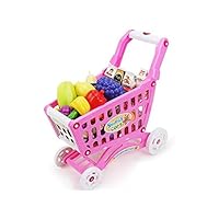 AMPERSAND SHOPS Musical Toy Shopping Cart with Goodies (Pink)