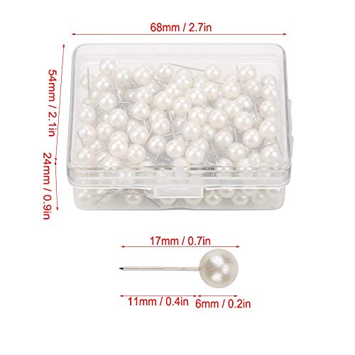 200pcs Round Ball Plastic Pushpin Marking Thumbtack Pins Decorative DIY Tool(White)