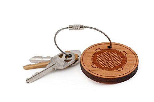 Manhole Keychain, Wood Twist Cable Keychain - Large - Thumbnail 2