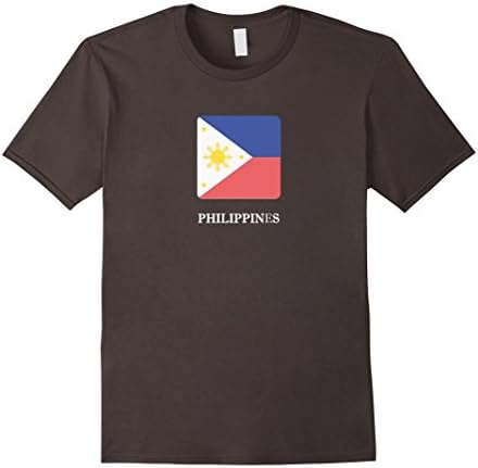 Men's Philippines National Flag T-shirt White Letter Filipino Flag XL Asphalt