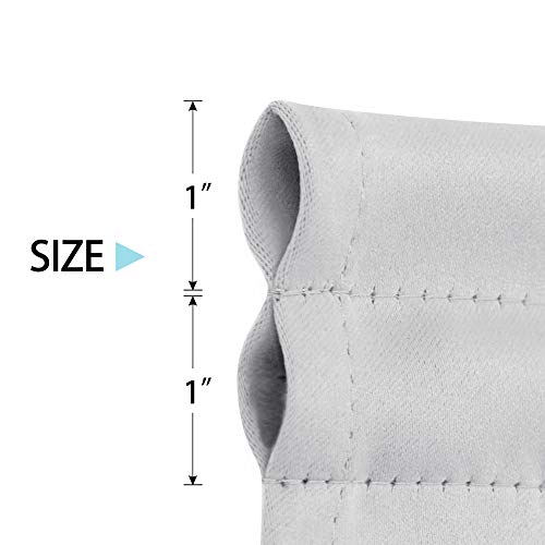 Deconovo Room Darkening Drapes Blackout Rod Pocket Curtain Panel Thermal Insulated Curtains 54 Inch by 40 Inch Greyish White 1 Panel