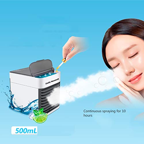 Personal Air Cooler, USB Evaporative Coolers With Waterbox, Min Small Desktop Fan With 7-color Night Light, Nano spray cold air conditioner 3 in 1 USB Mini air Cooler Office Desktop Cooling Fan