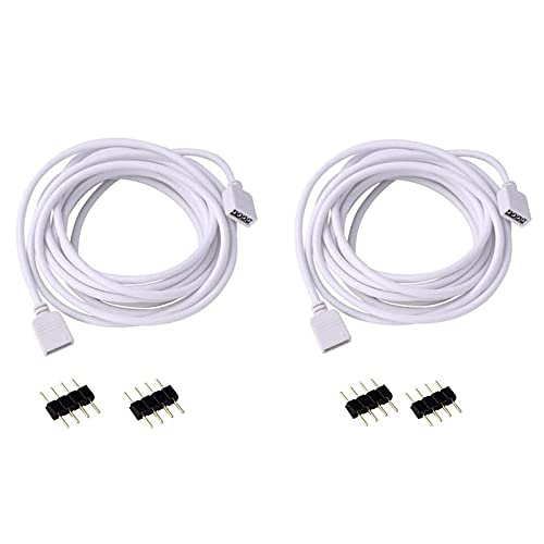 VIPMOON 2 Satz 3 Mt 9,9ft Verlängerungskabel Verbinden Weibliche Stecker zu RGB LED streifen licht mit Freies 4 stücke 4pin Stecker