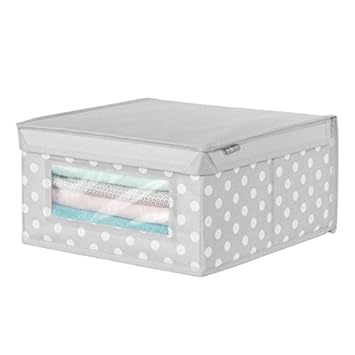 Mdesign Fabric Wardrobe Storage Organiser Box With Clear Window