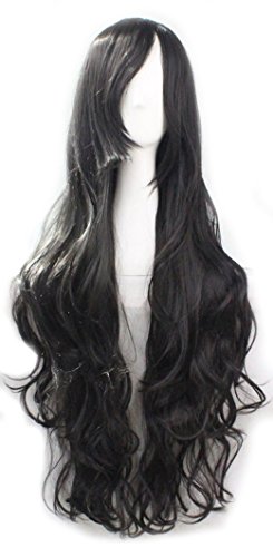 KUPARK 80cm Long Curly Wavy Wig Cosplay Anime Costume Wig Harajuku Wigs