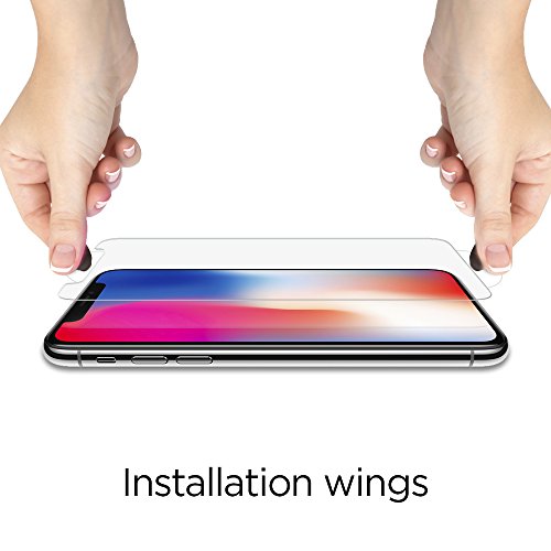 Spigen, 2Paquetes, Protector Pantalla iPhone 11 Pro/XS/X (5.8"), Compatible con Las Fundas, Compatible con el Face ID, 5.8 Pulgadas - Imagen 5