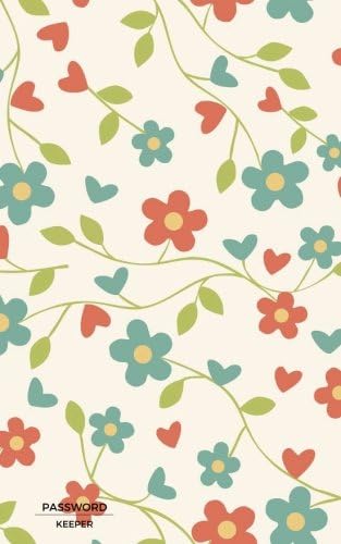 Password Keeper: Blue & Red Flowers, Password Keeper, Internet Address, Logbook, Diary, information, internet safety, Journal, Notebook, Women, Men, ... Elderly, 5x8in small A-Z list: Volume 6