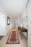 Ottomanson Ottohome Persian Style Rug Oriental Area/Runner Rug with Non-SkidRubber Backing, 20" L x 59" W, Red (Kitchen)