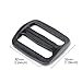 DYZD Multi-size Straps Webbing Slide Triglides Slide Plastic Slide Buckle for Backpack Bag (32 mm,Black)