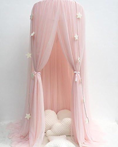 Mosquito Net Bed Canopy Play Tent Bedding for Kids Playing Reading with Children Round Lace Dome Netting Curtains, Baby Boys and Girls Games House