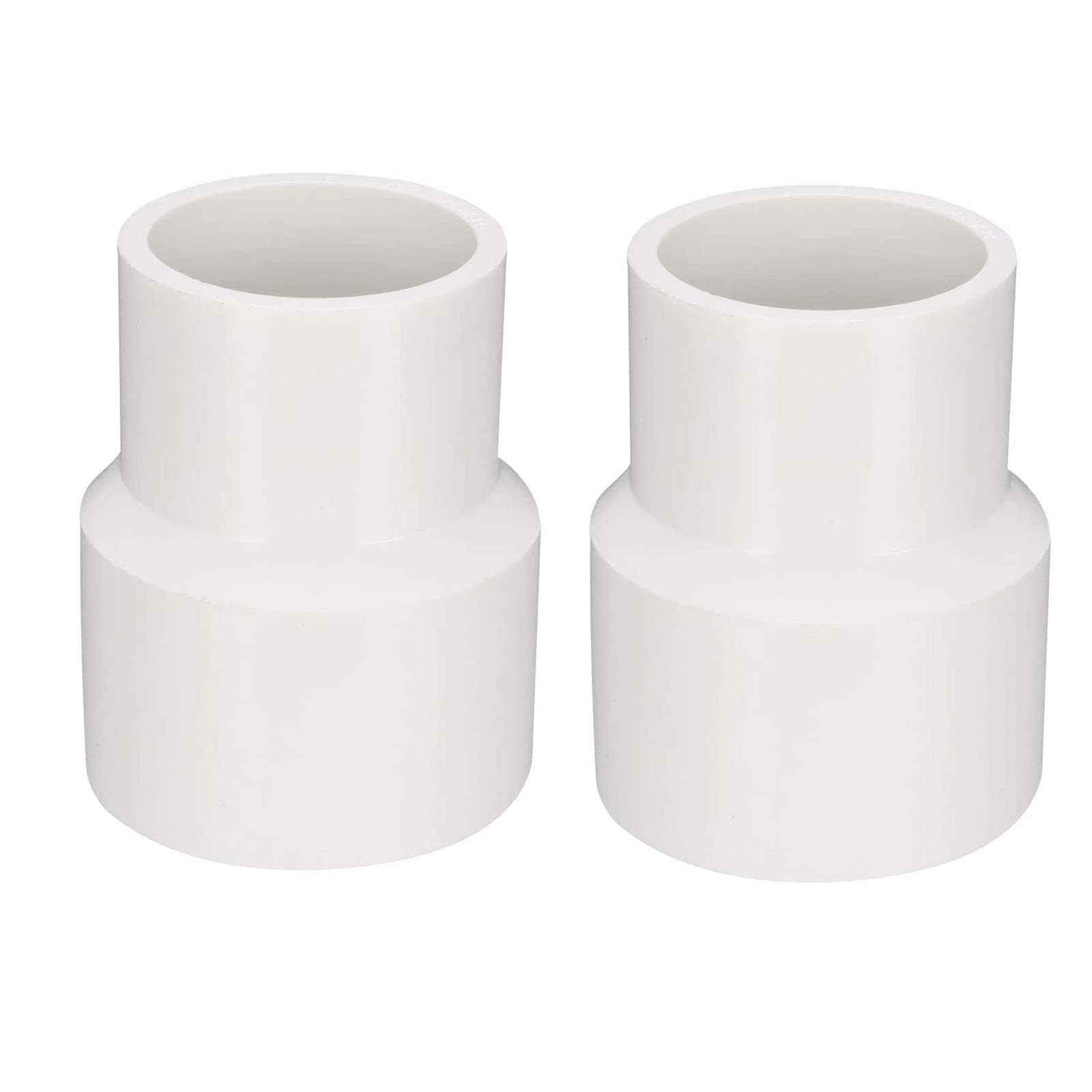 TOP-VIGOR 2Pcs PVC Reducing Coupling Hub by Hub 40mm X 32mm Pipe Fitting Adapter Connector, Duct Reducer Pipe Fitting for Water Supplies Build