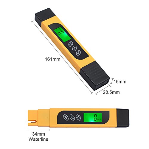 Proster Digital Water Quality Tester Digital TDS EC Meter 0-9990 Range Multifunctional Water Purity Temperature Meter for Drinking Water Swimming Pools Spas Aquarium Hydroponics Purifiers and Filters - Thumbnail 7