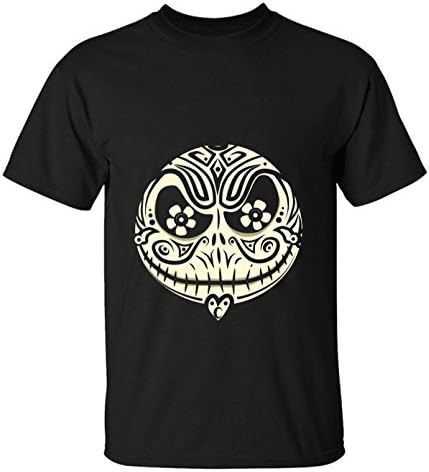 Tsuyokiss men's Pumpkin Skull Plus Size Blouse Tee black