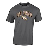 LSU Tigers TShirt Arch Over Eye Heather Gray - XL - dark heather gray grey