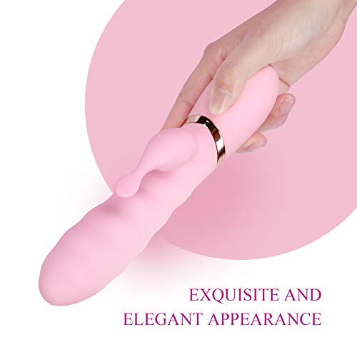 G Spot Rabbit Vibrator - Vagina Clitoris Stimulation Dildo Massager - Adult Sex Vibrating Massage Toy for Women and Couple - Pink