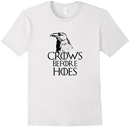 Mens CROWS BEFORE HOES T-SHIRT FUNNY QUOTE TEE 2XL White