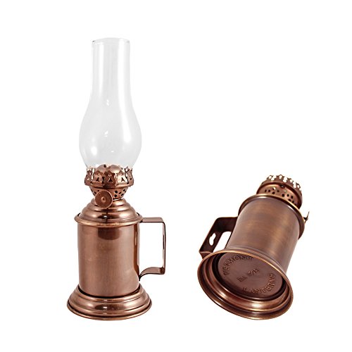 Vermont Lanterns Brass Tavern Mug Oil Lamp - Wall Lantern (Antique Brass 9.5")