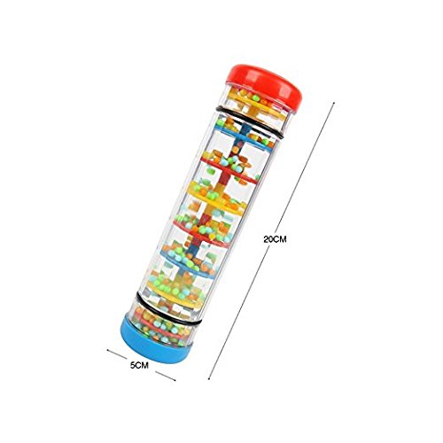 Deardeer 8 inches Toddler Rainmaker Toy Rainstick Rattle Mini Tube Shaker Rainfall Auditory Sensory Instrument Toy for Baby