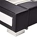 Container Furniture Direct Liam Collection Contemporary 2 Tone Faux Leather Upholstered Platform Bed with Padded Headboard, Black/White