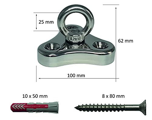 KLIFFHÄNGER Hängesessel Befestigung bis 180 KG | Hängesessel Aufhängung in verschiedenen Varianten (Hochglanz poliert) – Bild 6
