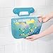 mDesign Hanging Plastic Bath Toy Holder and Organizer - Suction Cup Bathtub or Shower Caddy - Storage Bin Basket for Bathroom Organization - Bath Toy Strainer Bucket for Quick Drying - Aqua Blue