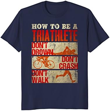 Mens Premium "HOW TO BE A TRIATHLETE" Funny Triathlon T-shirt XL Navy