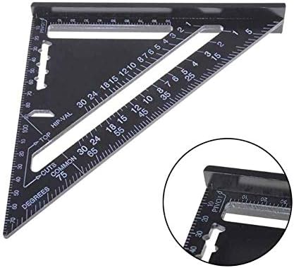 7inch Aluminum Alloy Metric Triangle Ruler for Woodworking Tools Speed Square Angle Protractor Measuring Tool