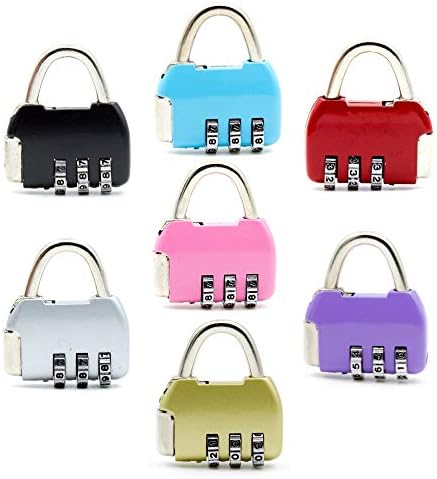 CHAYA 7PCS 3-Digit Travel Combination Lock of Zinc Alloy, the