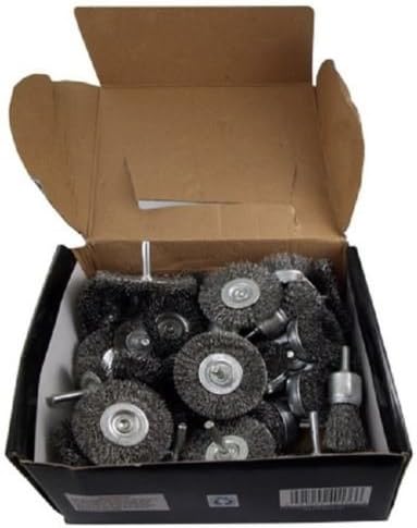 Wire Wheel Brush Cup 40pc Assortment Crimped Steel 1/4" Shank Drills Rust Scale