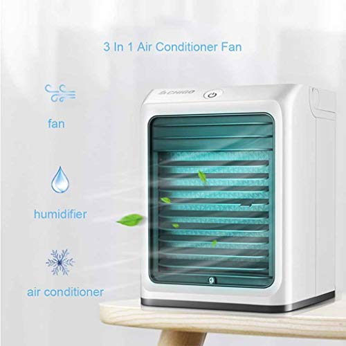 Small Air Cooler Fan Portable Mini Air Conditioner, Desktop USB Air Personal Air Cooler, 3 in 1 Cooling Fans, Humidifier, Air Conditioner Portable