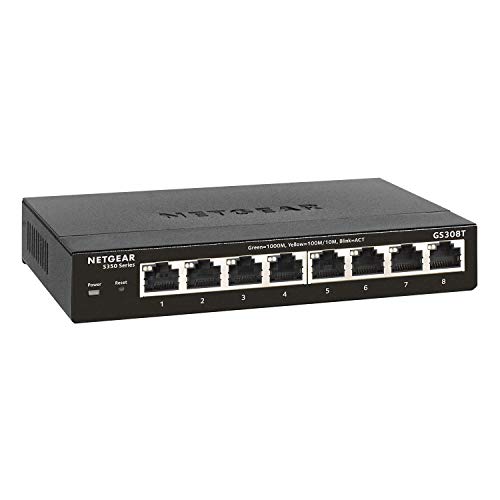 Netgear-Switch-Ethernet-de-8-Puertos-Gigabit-Smart-Managed-Pro-Serie-S350-Montaje-sobremesa-con-Carcasa-sin-Ventilador-para-un-Funcionamiento-silencioso