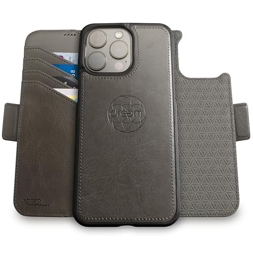 Dreem Vegan Leder Handyhülle für iPhone 15 Pro, Magnetisch & Abnehmbar