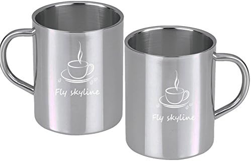 Coffee Mugs Stainless Steel Double Wall Insulated Coffee Mug Food Grade Tea Cups 14.7-Ounce(Set of 2 )