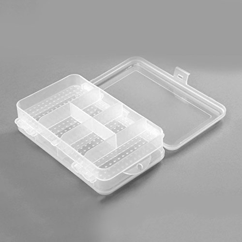 1pc 10 Slots Travel Clear Organizer Container Plastic Jewelry Beads Craft Box Case